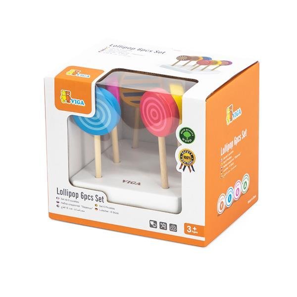 Zestaw drewnianych lizaków Viga Toys 6 szt. 44529 - obrazek 2