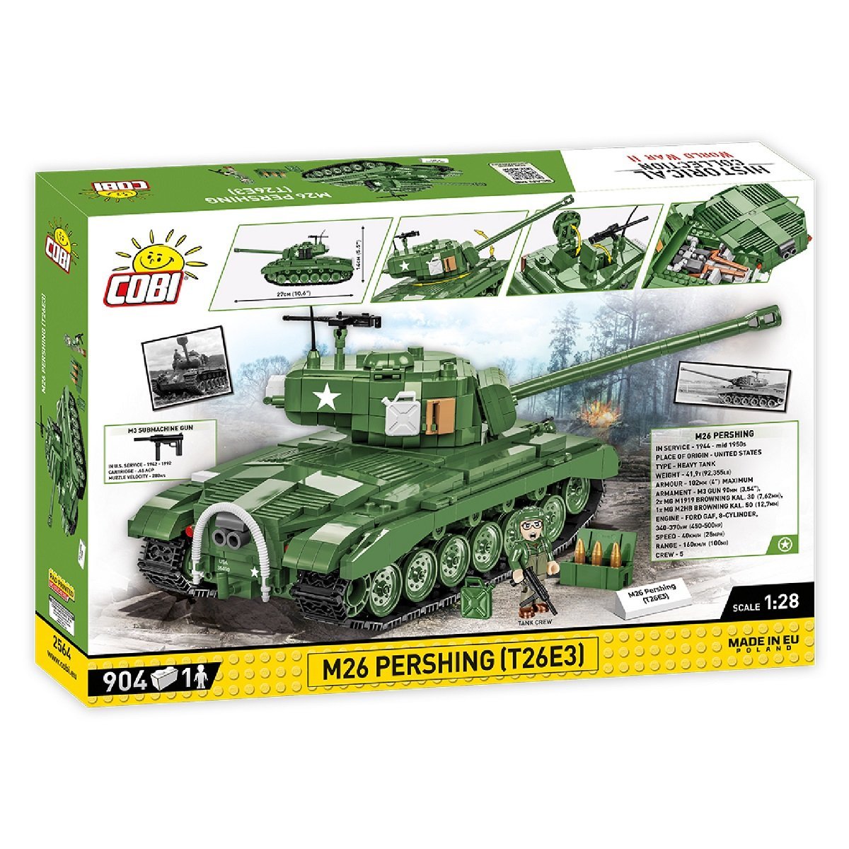 Constructor Tank M26 Pershing 1:28 904 części Cobi 2564 - obrazek 2