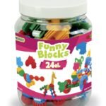 Zestaw konstrukcyjny "Funny Blocks" - 24 elementy (mały słoik)