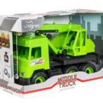 Dźwig „Środkowy samochód ciężarowy” (jasnozielony) w pudełku