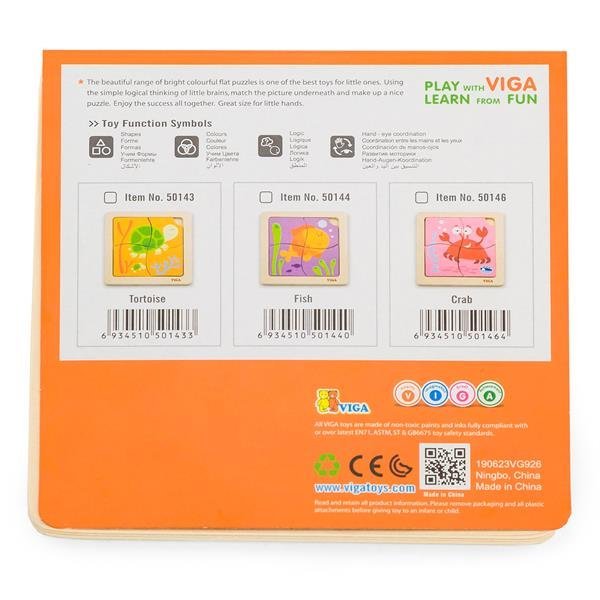 Drewniana mini układanka Viga Toys Krab, 4 elementy 50146 - obrazek 2