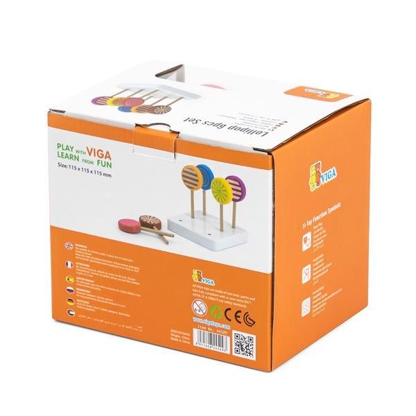 Zestaw drewnianych lizaków Viga Toys 6 szt. 44529 - obrazek 3