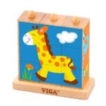 Drewniane kostki piramidy Viga Toys Animals 50834