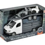 Mercedes-Benz Sprinter, samochód ciężarowy z platformą i wózkiem (biały), Tigres